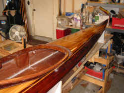 My first 'hybrid' strip, stitch and glue kayak.