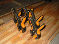 Scarf joined strips.