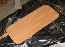 This wood will be cut in half to form two hip plates.