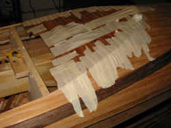 Taped until the glue dries.